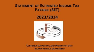 Statement of Estimated Income Tax Payable SET 20232024 [upl. by Waylen144]