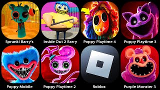 Poppy Playtime Chapter 4Poppy Playtime 2 3Purple Monster 3Roblox SPRUNKI BARRYS PRISON RUN [upl. by Enoval317]