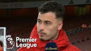 Gabriel Martinelli reacts to Arsenals 31 win against Liverpool  Premier League  NBC Sports [upl. by Enyrehtak]