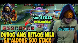 CHOOX TV ALDOUS MANIAC SA 500 STACK 1 HIT LANG MGA KALABAN [upl. by Waldron13]