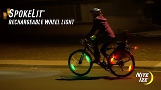 SpokeLit® Rechargeable Wheel Light  DiscO Select [upl. by Ahsekahs]