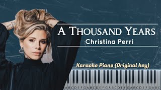 A Thousand Years  Christina Perri  Karaoke Piano Original Key [upl. by Voss]