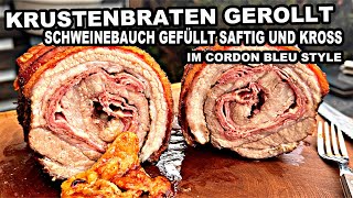 Krusten Rollbraten gefüllt saftig und Kross  Krustenbraten gerollt  The BBQ BEAR [upl. by Wahlstrom]