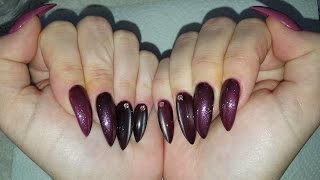 From Vintage Pink To Rawr Cat Eye Nails ❤️ Pointy Almond Acrylic Nails [upl. by Eioj780]