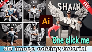 Wings Chair BoyGirl Name 3D Ai imageediting tutorial  Insta Viral Ai Image editingbing ai [upl. by Carrillo]