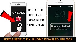 Fix iPhone disabled unlock How to unlockResetRestore iPhone 566s7 Plus iPad [upl. by Noivart509]