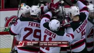 Last 2 minutes of game handshakes NJ Devils vs Philadelphia Flyers Game 5 5812 NHL Hockey [upl. by Euqinad]