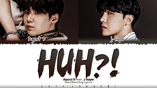 Agust D  HUH feat jhope Lyrics Color CodedHanRomEng [upl. by Colet]