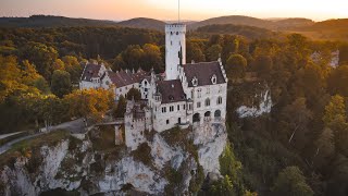 Lichtenstein Castle  Württemberg  Germany  4K Drone View [upl. by Larentia]