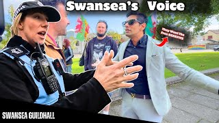 Muslim Man Tells As It Is ➡️ Swansea VOICE Protest 😲 🚫 [upl. by Eima]