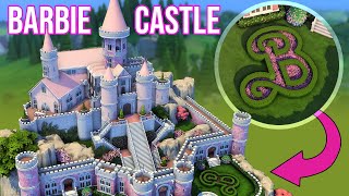 Sims 4 BARBIE CASTLE No CC  Sims 4 Castle Estate Kit Speed Build [upl. by Atilrep516]