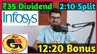 Gail India  Infosys Ltd • Stocks Declared High Dividend Bonus amp Split With Ex Dates [upl. by Leigha816]