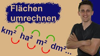 Flächen umrechnen  anschaulich erklärt mit Aufgaben und Lösungen  km² ha a m² dm² cm² mm² [upl. by Amo]