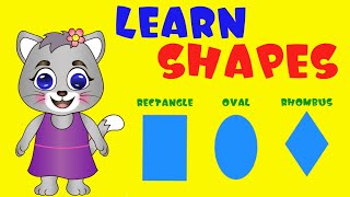 Learn shapes  rectangle oval rhombus Educational video for kids [upl. by Hareema]