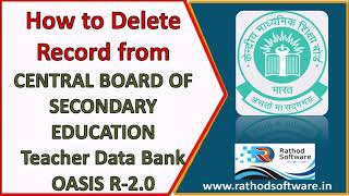 SARAS CBSE Teacher Data Bank OASIS UPDATION 2023 [upl. by Naitsihc]