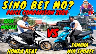 HONDA BEAT 2024 VS YAMAHA MIO SPORTY 2024  2024 MODEL  INSTALLMENT PRICE COMPARISON [upl. by Gabler213]