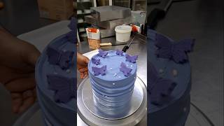 Purple tall cake decoration Icing cake decorations Shorts video [upl. by Nede]