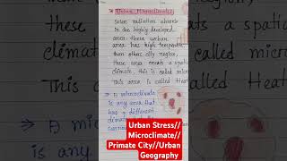 Urban Stress Microclimate Primate CityUrban Geography [upl. by Giza]