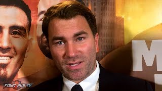 EDDIE HEARN quotKHAN BROOK FIGHT WILL HAPPEN AROUND MARCH REHYDRATION CLAUSE COULD BE DEAL BREAKERquot [upl. by Odlaner]