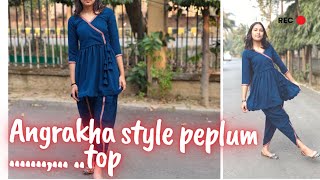 Peplum top cutting ✂️ stitching very easy method in Hindi [upl. by Snapp]