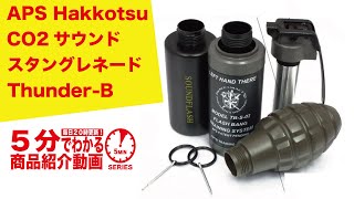 【5分でわかる】APS Hakkotsu CO2サウンドスタングレネード ThunderB【Vol522】 モケイパドック CO2 グレネード 130デシベル [upl. by Muscolo]