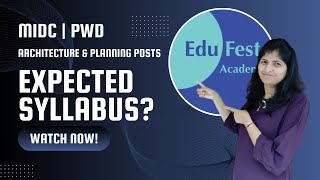 Expected Syllabus  MIDC and PWD  Architecture and Town Planning Posts [upl. by Nadabb]