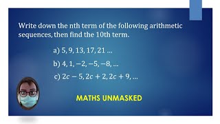 The nth term of an arithmetic sequence 1 [upl. by Noedig420]