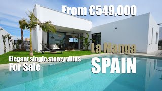 Elegant villas for sale in Mar De Cristal by the sea  Villas in La Manga Murcia Spain [upl. by Yevad435]