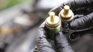 VW GolfBora Replacing Engine Coolant Temperature Sensor [upl. by Sardella]