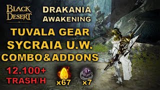 BDO  Season  Sycraia Underwater  Drakania Awakening 12100 TrashH Lv2  ComboampAddons [upl. by Melcher]