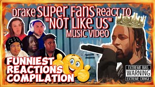 Funny Reactions Compilation DRAKE SUPER FANS REACT TO NOT LIKE US MUSIC VIDEO [upl. by Preuss]