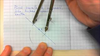 Geometrinen piirtäminen Normaali suoralla olevan pisteen kautta [upl. by Ayimat]