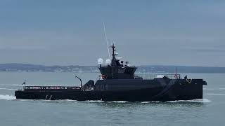 XV Patrick Blackett Royal Navy experimental craft in the Solent [upl. by Eidurt]