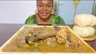 ASMR Goat Intestines soup and Fufu Mukbang [upl. by Aihppa]