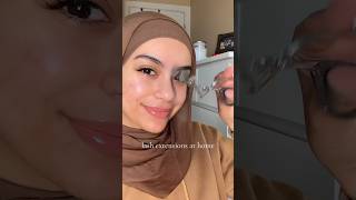 lash extensions at home 💗 Hudabeauty fakelashes eyelashtutorial eyelashextensions makeup [upl. by Anev944]