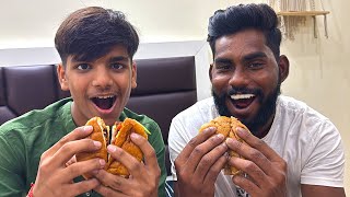 Burger eating challenge Yash vs Ajay [upl. by Aivekahs]