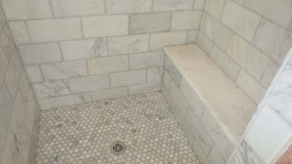 Complete Carrara Marble tile bathroom instalation time lapse [upl. by Melvin139]