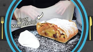 einfaches APFELSTRUDEL Rezept Apfelstrudel selber machen [upl. by Duston]