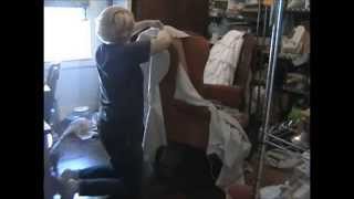 how to make a slipcover old version  part 2b  cutting amp fitting the fabric [upl. by Perretta104]