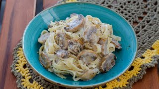 KREMALI MANTARLI TAGLIATELLE MAKARNA TARİFİ [upl. by Jamaal236]