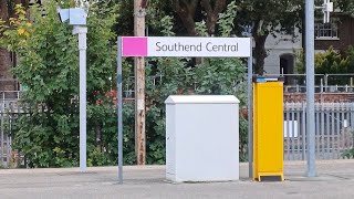 Trains at Southend Central WITH 357016 BTP LIVERY 10092024 [upl. by Sarson]