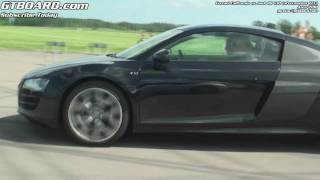 Ferrari California vs Audi R8 V10 with ECU [upl. by Atinel]