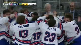 Team USA wins Gold over Sweden in Overtime 32  2023 U18 Mens Worlds [upl. by Borchers824]