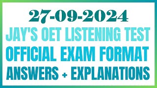 JAYS 2ND CHANNEL  OET LISTENING TEST 27092024 oet oetexam oetnursing oetlisteningtest [upl. by Thekla777]