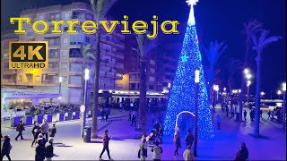 4K Torrevieja Christmas Lights 2021🎄Promenade Night Walking Tour Torrevieja Costa Blanca Spain🎄 [upl. by Nahguav913]