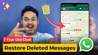 Whatsapp delete chat ko wapas kaise laye  Recover deleted Whatsapp messages without backup [upl. by Matejka]