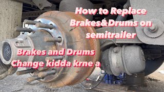 How to Replace Brakes and Drums on Semi Trailer  2023 STOUGHTONDryvan Trailer I 18 Wheeler Brakes [upl. by Ritch]