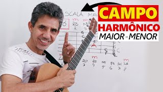 CAMPO HARMONICO MAIOR E MENOR  Mesmos acordes  Veja como Aula completa [upl. by Llednor922]