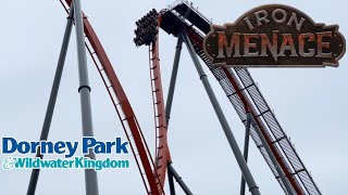 We Rode the New Iron Menace at Dorney Park  Steel Force w Chain Lift Sped up  April 2024 [upl. by Niknar]