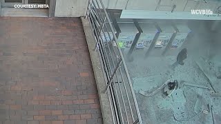 Stunning MBTA surveillance video from Alewife parking garage crash released [upl. by Arraet]